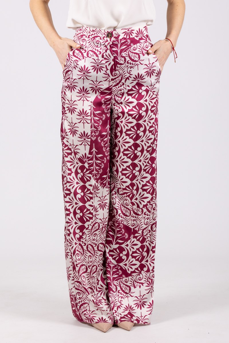 Emme Marella Pantalone palazzo fantasia floreale
